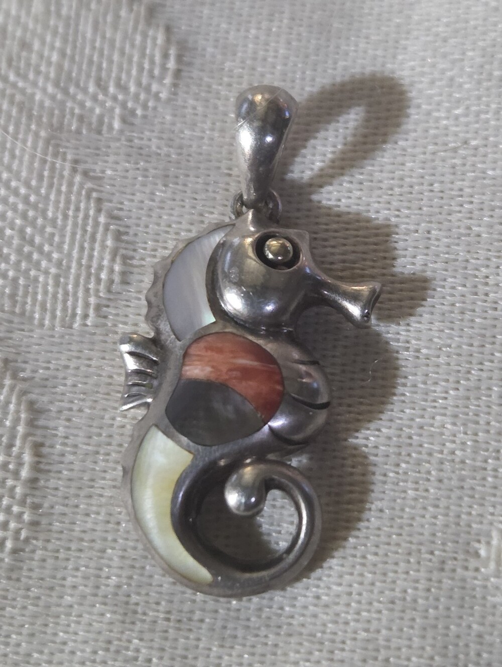 Asch Grossbardt Vintage Seahorse Pendant, SS & 18k